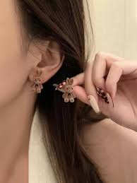 Korean Style Brown Bunny Rabbit Earrings