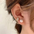 White rose shape gold plated korean design earring for girls & womens